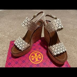 Tory Burch Floral Wedges